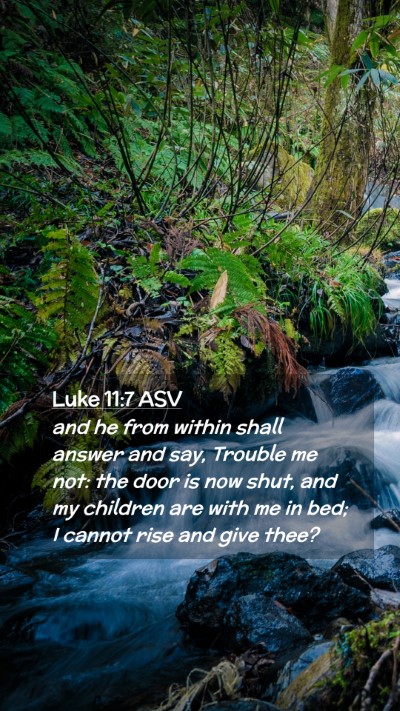 Picture 02 - Luke 11:7 ASV Mobile Phone Wallpaper - and he from within shall answer and say, Trouble - Mobile Bible Verse Wallpaper