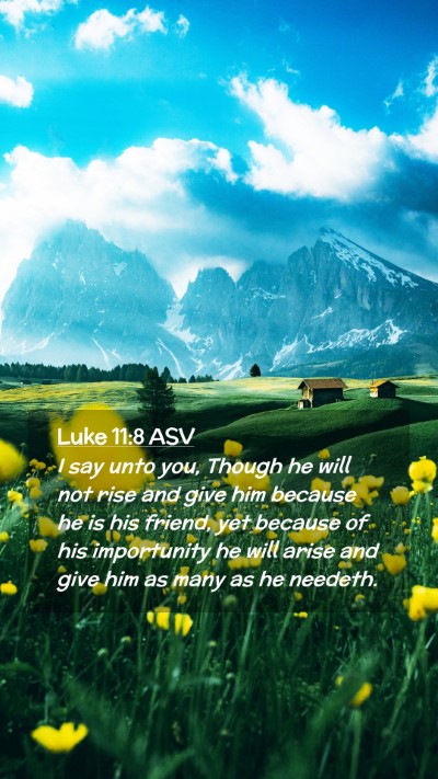 Picture 02 - Luke 11:8 ASV Mobile Phone Wallpaper - I say unto you, Though he will not rise and give - Mobile Bible Verse Wallpaper