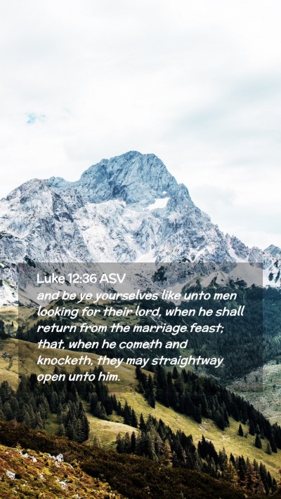 Picture 02 - Luke 12:36 ASV Mobile Phone Wallpaper - and be ye yourselves like unto men looking for - Mobile Bible Verse Wallpaper