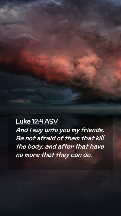 Picture 02 - Luke 12:4 ASV Mobile Phone Wallpaper - And I say unto you my friends, Be not afraid of - Mobile Bible Verse Wallpaper
