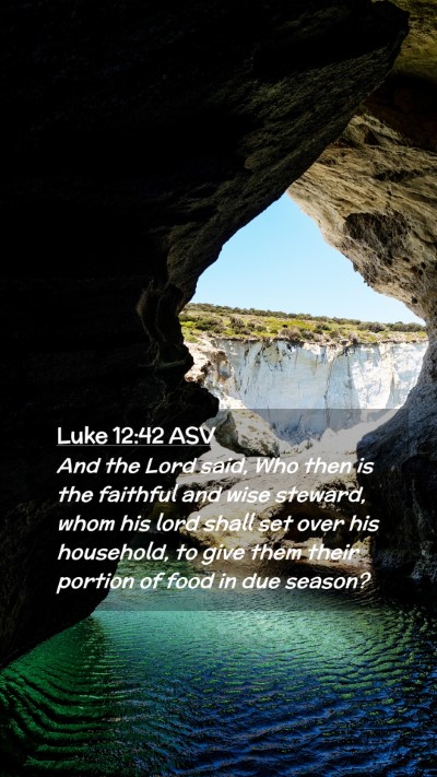 Picture 02 - Luke 12:42 ASV Mobile Phone Wallpaper - And the Lord said, Who then is the faithful and - Mobile Bible Verse Wallpaper