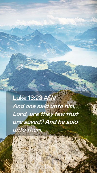 Picture 02 - Luke 13:23 ASV Mobile Phone Wallpaper - And one said unto him, Lord, are they few that - Mobile Bible Verse Wallpaper