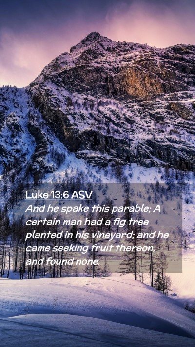 Picture 02 - Luke 13:6 ASV Mobile Phone Wallpaper - And he spake this parable; A certain man had a - Mobile Bible Verse Wallpaper