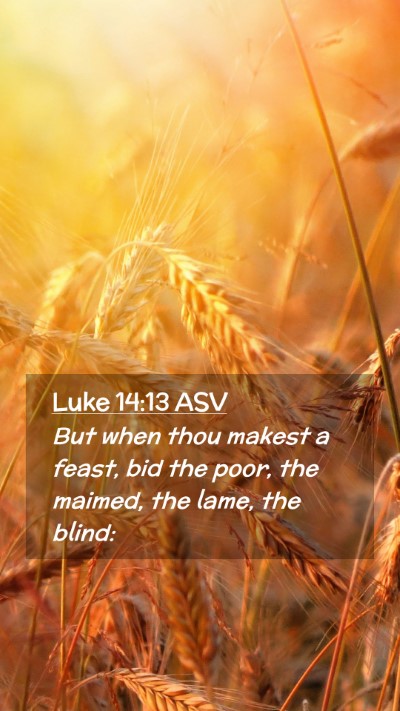 Picture 02 - Luke 14:13 ASV Mobile Phone Wallpaper - But when thou makest a feast, bid the poor, the - Mobile Bible Verse Wallpaper