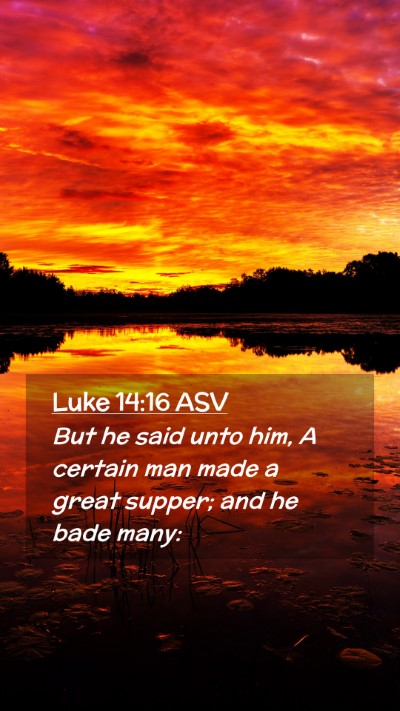 Picture 02 - Luke 14:16 ASV Mobile Phone Wallpaper - But he said unto him, A certain man made a great - Mobile Bible Verse Wallpaper