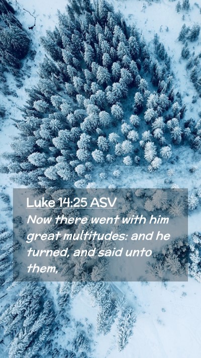 Picture 02 - Luke 14:25 ASV Mobile Phone Wallpaper - Now there went with him great multitudes: and he - Mobile Bible Verse Wallpaper
