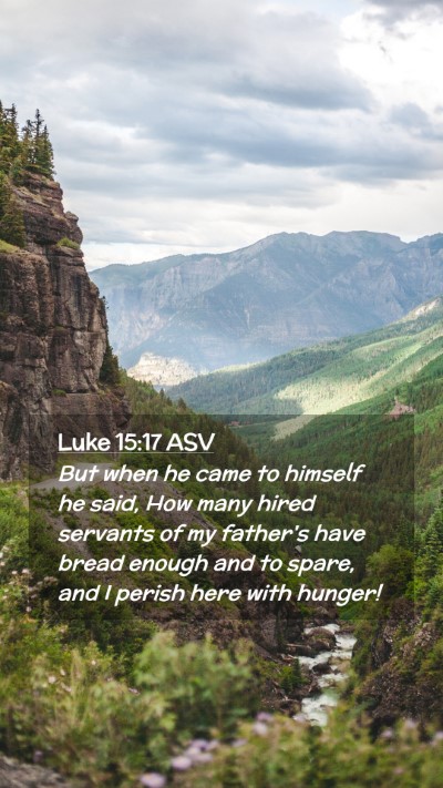 Picture 02 - Luke 15:17 ASV Mobile Phone Wallpaper - But when he came to himself he said, How many - Mobile Bible Verse Wallpaper