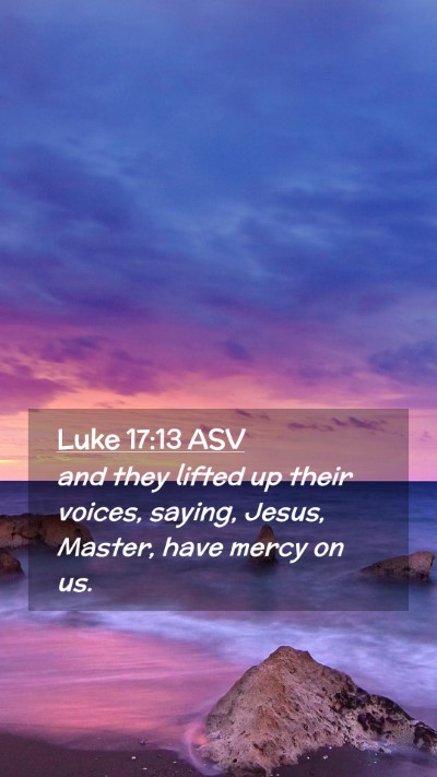 Picture 02 - Luke 17:13 ASV Mobile Phone Wallpaper - and they lifted up their voices, saying, Jesus, - Mobile Bible Verse Wallpaper