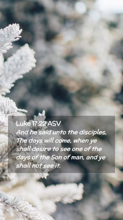 Picture 02 - Luke 17:22 ASV Mobile Phone Wallpaper - And he said unto the disciples, The days will - Mobile Bible Verse Wallpaper