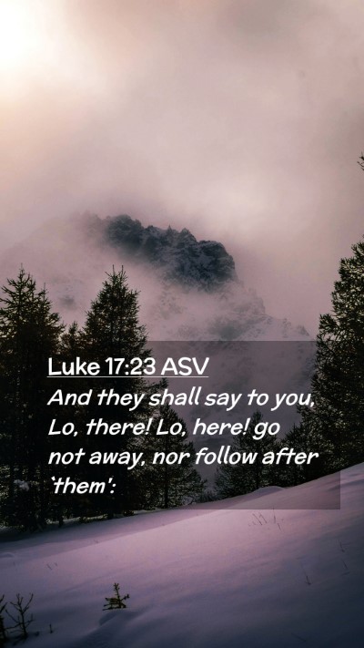 Picture 02 - Luke 17:23 ASV Mobile Phone Wallpaper - And they shall say to you, Lo, there! Lo, here! - Mobile Bible Verse Wallpaper