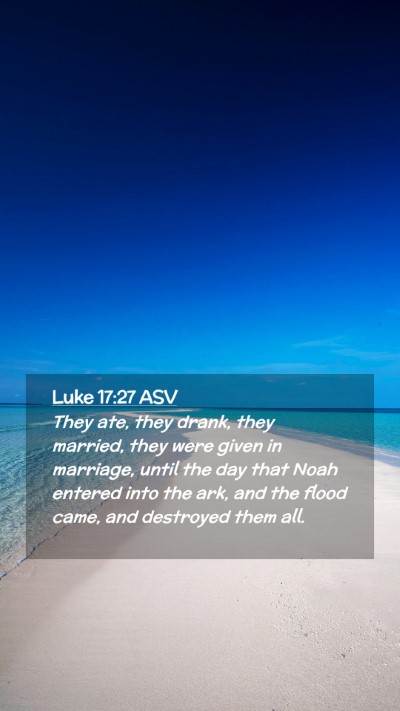 Picture 02 - Luke 17:27 ASV Mobile Phone Wallpaper - They ate, they drank, they married, they were - Mobile Bible Verse Wallpaper