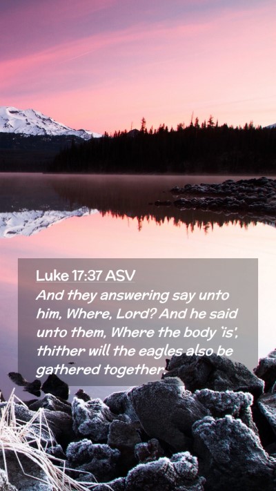 Picture 02 - Luke 17:37 ASV Mobile Phone Wallpaper - And they answering say unto him, Where, Lord? And - Mobile Bible Verse Wallpaper