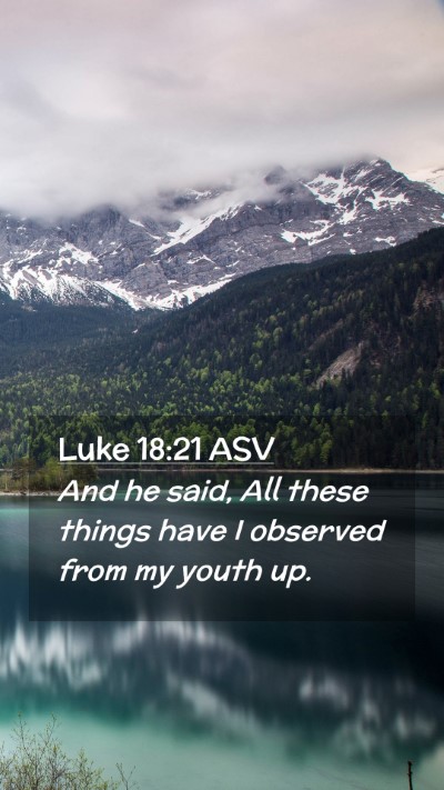Picture 02 - Luke 18:21 ASV Mobile Phone Wallpaper - And he said, All these things have I observed - Mobile Bible Verse Wallpaper