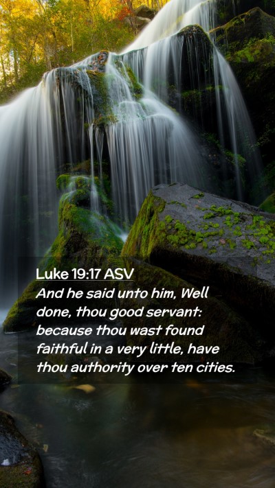 Picture 02 - Luke 19:17 ASV Mobile Phone Wallpaper - And he said unto him, Well done, thou good - Mobile Bible Verse Wallpaper
