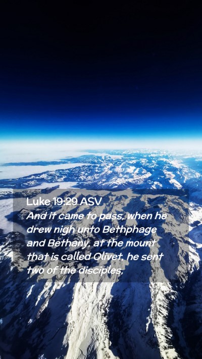 Picture 02 - Luke 19:29 ASV Mobile Phone Wallpaper - And it came to pass, when he drew nigh unto - Mobile Bible Verse Wallpaper