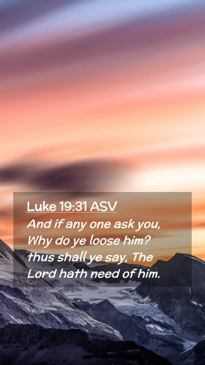 Picture 02 - Luke 19:31 ASV Mobile Phone Wallpaper - And if any one ask you, Why do ye loose him? thus - Mobile Bible Verse Wallpaper