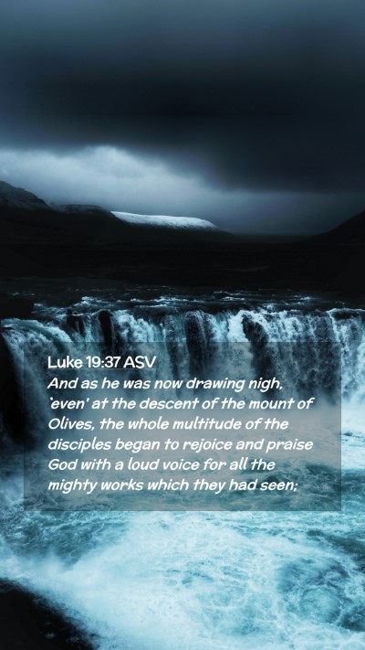 Picture 02 - Luke 19:37 ASV Mobile Phone Wallpaper - And as he was now drawing nigh, `even' at the - Mobile Bible Verse Wallpaper