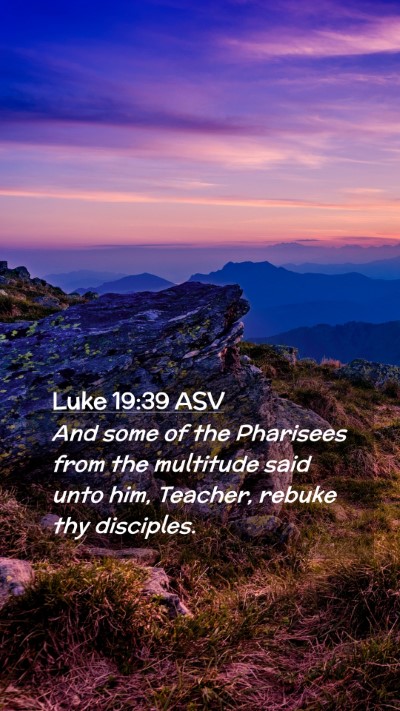 Picture 02 - Luke 19:39 ASV Mobile Phone Wallpaper - And some of the Pharisees from the multitude said - Mobile Bible Verse Wallpaper