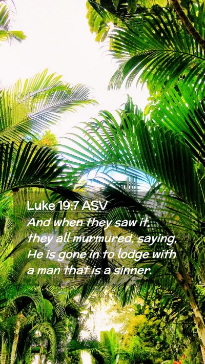 Picture 02 - Luke 19:7 ASV Mobile Phone Wallpaper - And when they saw it, they all murmured, saying, - Mobile Bible Verse Wallpaper