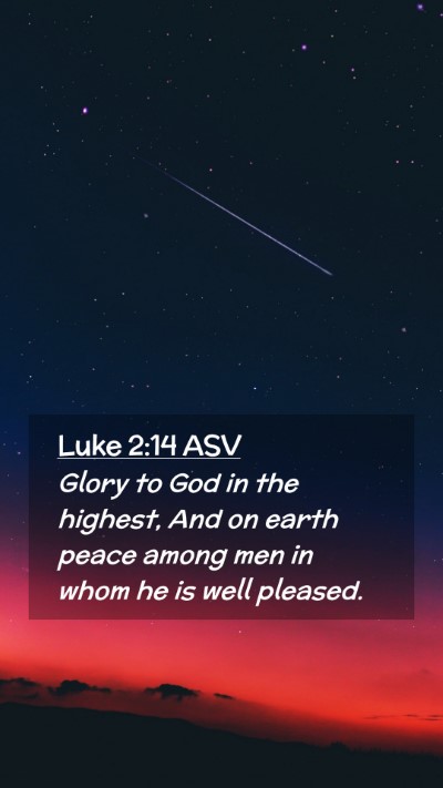 Picture 02 - Luke 2:14 ASV Mobile Phone Wallpaper - Glory to God in the highest, And on earth peace - Mobile Bible Verse Wallpaper
