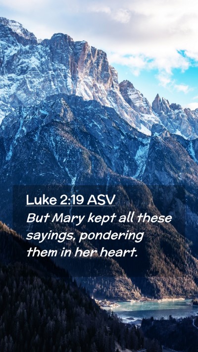 Picture 02 - Luke 2:19 ASV Mobile Phone Wallpaper - But Mary kept all these sayings, pondering them - Mobile Bible Verse Wallpaper