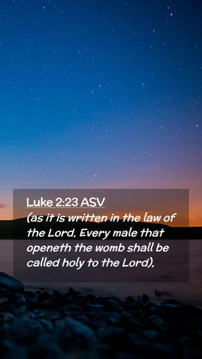 Picture 02 - Luke 2:23 ASV Mobile Phone Wallpaper - (as it is written in the law of the Lord, Every - Mobile Bible Verse Wallpaper
