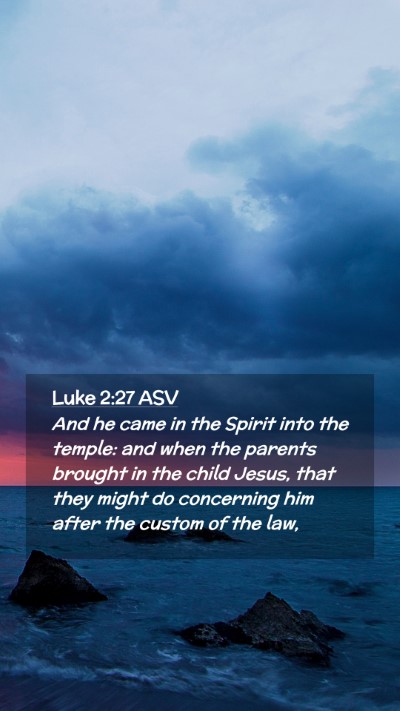 Picture 02 - Luke 2:27 ASV Mobile Phone Wallpaper - And he came in the Spirit into the temple: and - Mobile Bible Verse Wallpaper