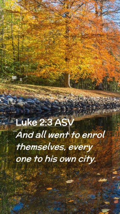 Picture 02 - Luke 2:3 ASV Mobile Phone Wallpaper - And all went to enrol themselves, every one to - Mobile Bible Verse Wallpaper