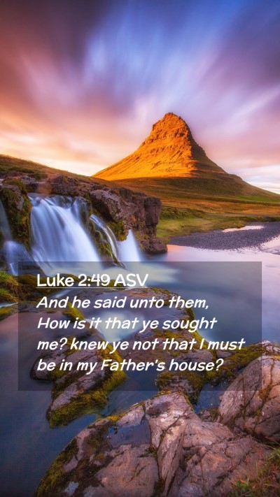 Picture 02 - Luke 2:49 ASV Mobile Phone Wallpaper - And he said unto them, How is it that ye sought - Mobile Bible Verse Wallpaper
