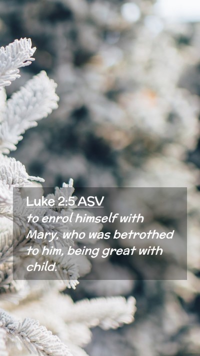 Picture 02 - Luke 2:5 ASV Mobile Phone Wallpaper - to enrol himself with Mary, who was betrothed to - Mobile Bible Verse Wallpaper