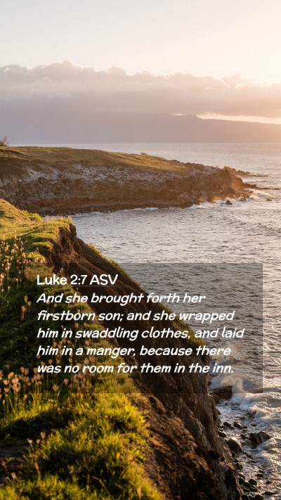 Picture 02 - Luke 2:7 ASV Mobile Phone Wallpaper - And she brought forth her firstborn son; and she - Mobile Bible Verse Wallpaper