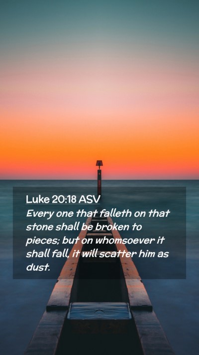 Picture 02 - Luke 20:18 ASV Mobile Phone Wallpaper - Every one that falleth on that stone shall be - Mobile Bible Verse Wallpaper