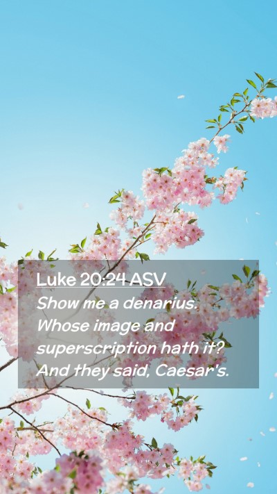 Picture 02 - Luke 20:24 ASV Mobile Phone Wallpaper - Show me a denarius. Whose image and - Mobile Bible Verse Wallpaper