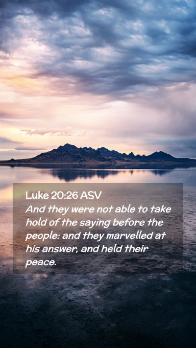 Picture 02 - Luke 20:26 ASV Mobile Phone Wallpaper - And they were not able to take hold of the saying - Mobile Bible Verse Wallpaper