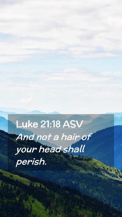 Picture 02 - Luke 21:18 ASV Mobile Phone Wallpaper - And not a hair of your head shall - Mobile Bible Verse Wallpaper