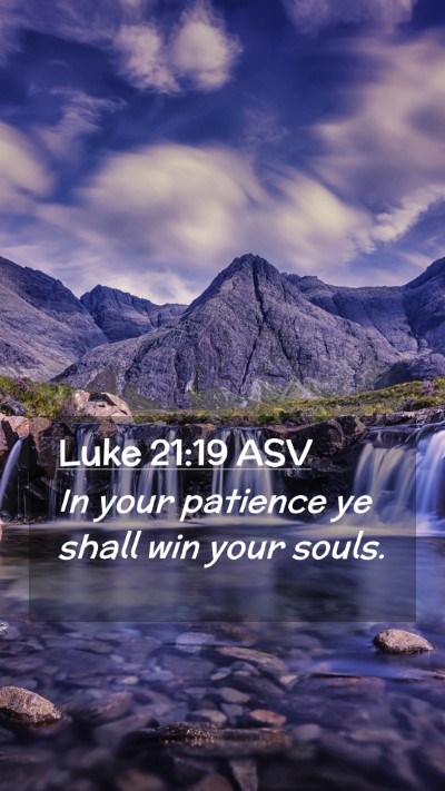 Picture 02 - Luke 21:19 ASV Mobile Phone Wallpaper - In your patience ye shall win your - Mobile Bible Verse Wallpaper