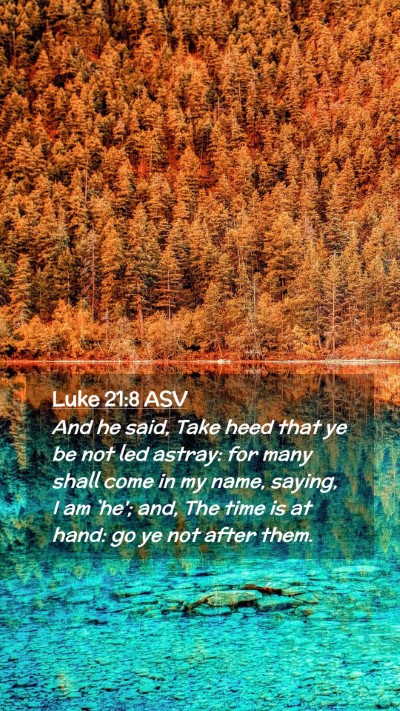 Picture 02 - Luke 21:8 ASV Mobile Phone Wallpaper - And he said, Take heed that ye be not led astray: - Mobile Bible Verse Wallpaper