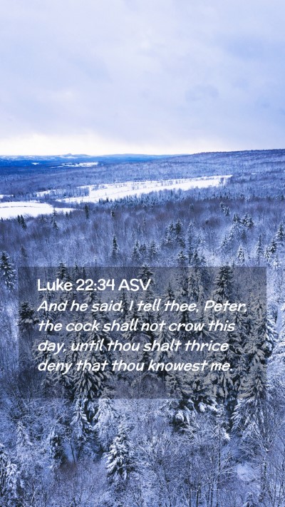 Picture 02 - Luke 22:34 ASV Mobile Phone Wallpaper - And he said, I tell thee, Peter, the cock shall - Mobile Bible Verse Wallpaper