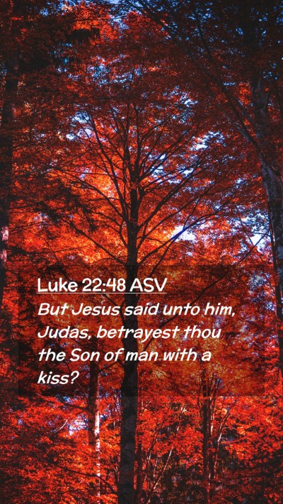 Picture 02 - Luke 22:48 ASV Mobile Phone Wallpaper - But Jesus said unto him, Judas, betrayest thou - Mobile Bible Verse Wallpaper