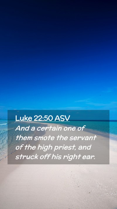 Picture 02 - Luke 22:50 ASV Mobile Phone Wallpaper - And a certain one of them smote the servant of - Mobile Bible Verse Wallpaper