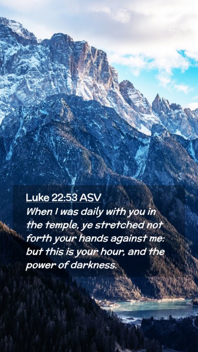 Picture 02 - Luke 22:53 ASV Mobile Phone Wallpaper - When I was daily with you in the temple, ye - Mobile Bible Verse Wallpaper