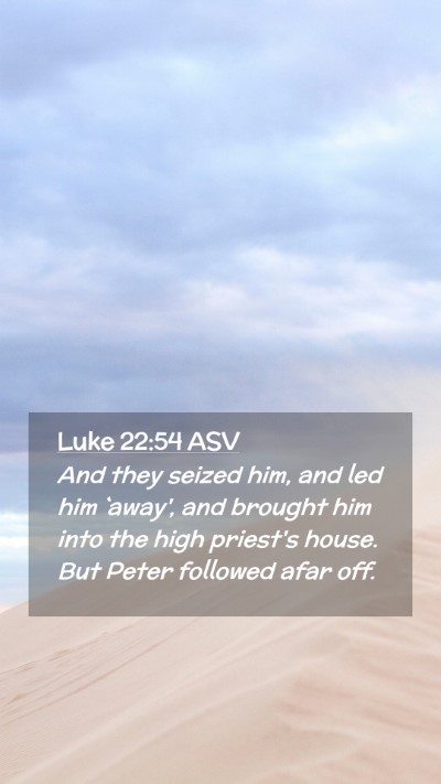 Picture 02 - Luke 22:54 ASV Mobile Phone Wallpaper - And they seized him, and led him `away', and - Mobile Bible Verse Wallpaper