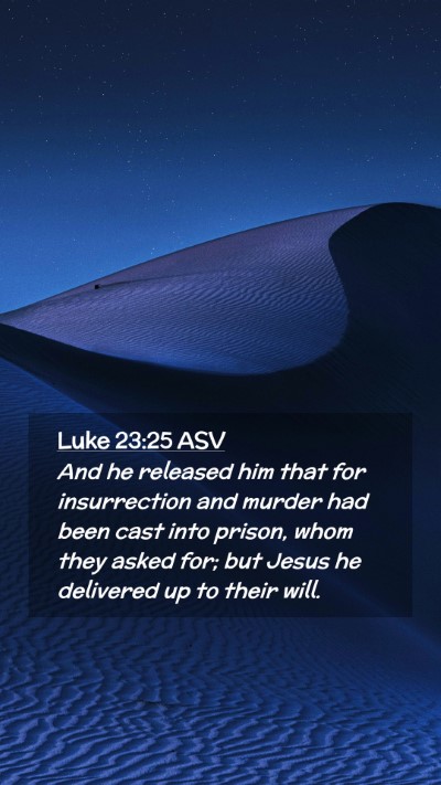 Picture 02 - Luke 23:25 ASV Mobile Phone Wallpaper - And he released him that for insurrection and - Mobile Bible Verse Wallpaper