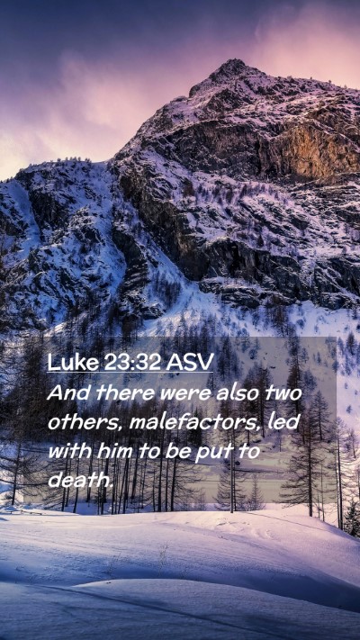Picture 02 - Luke 23:32 ASV Mobile Phone Wallpaper - And there were also two others, malefactors, led - Mobile Bible Verse Wallpaper