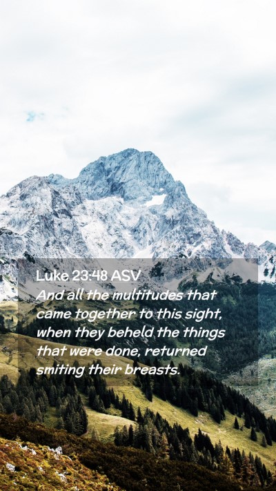 Picture 02 - Luke 23:48 ASV Mobile Phone Wallpaper - And all the multitudes that came together to this - Mobile Bible Verse Wallpaper