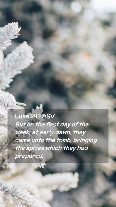 Picture 02 - Luke 24:1 ASV Mobile Phone Wallpaper - But on the first day of the week, at early dawn, - Mobile Bible Verse Wallpaper