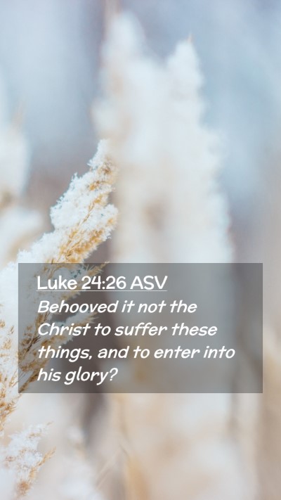 Picture 02 - Luke 24:26 ASV Mobile Phone Wallpaper - Behooved it not the Christ to suffer these - Mobile Bible Verse Wallpaper