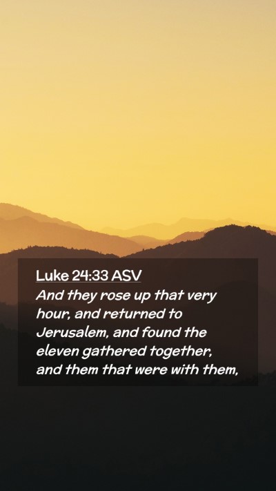 Picture 02 - Luke 24:33 ASV Mobile Phone Wallpaper - And they rose up that very hour, and returned to - Mobile Bible Verse Wallpaper