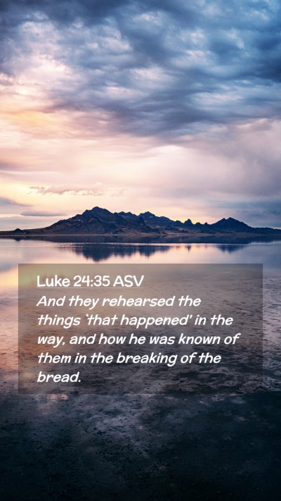 Picture 02 - Luke 24:35 ASV Mobile Phone Wallpaper - And they rehearsed the things `that happened' in - Mobile Bible Verse Wallpaper