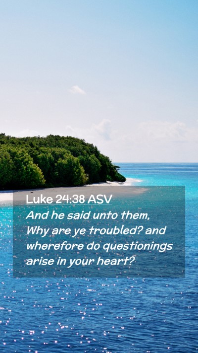 Picture 02 - Luke 24:38 ASV Mobile Phone Wallpaper - And he said unto them, Why are ye troubled? and - Mobile Bible Verse Wallpaper